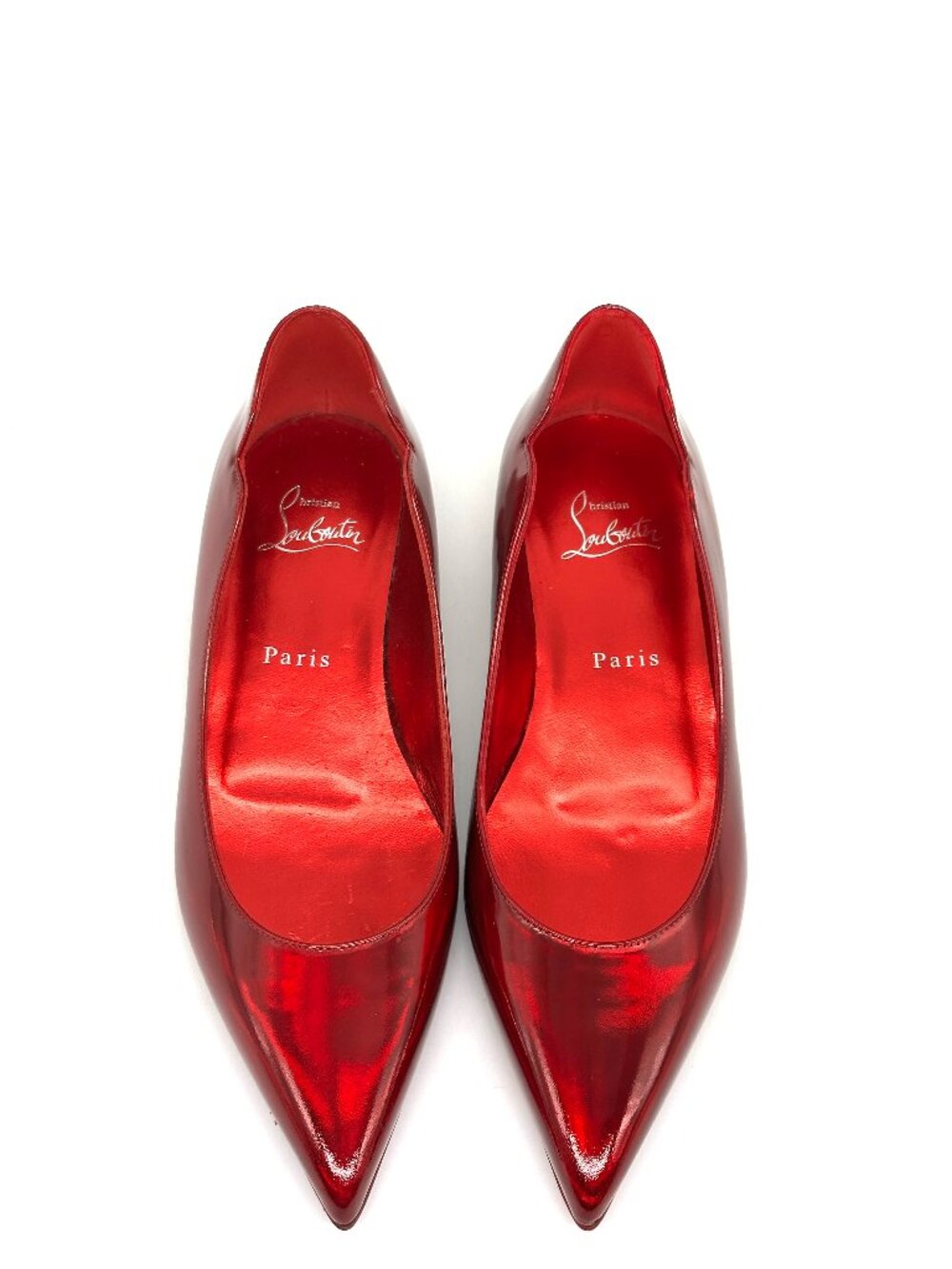 Christian Louboutin HOT CHICKITA Scallop Patent Ballerina Flat Shoes Loubi - Picture 6 of 16